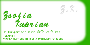 zsofia kuprian business card